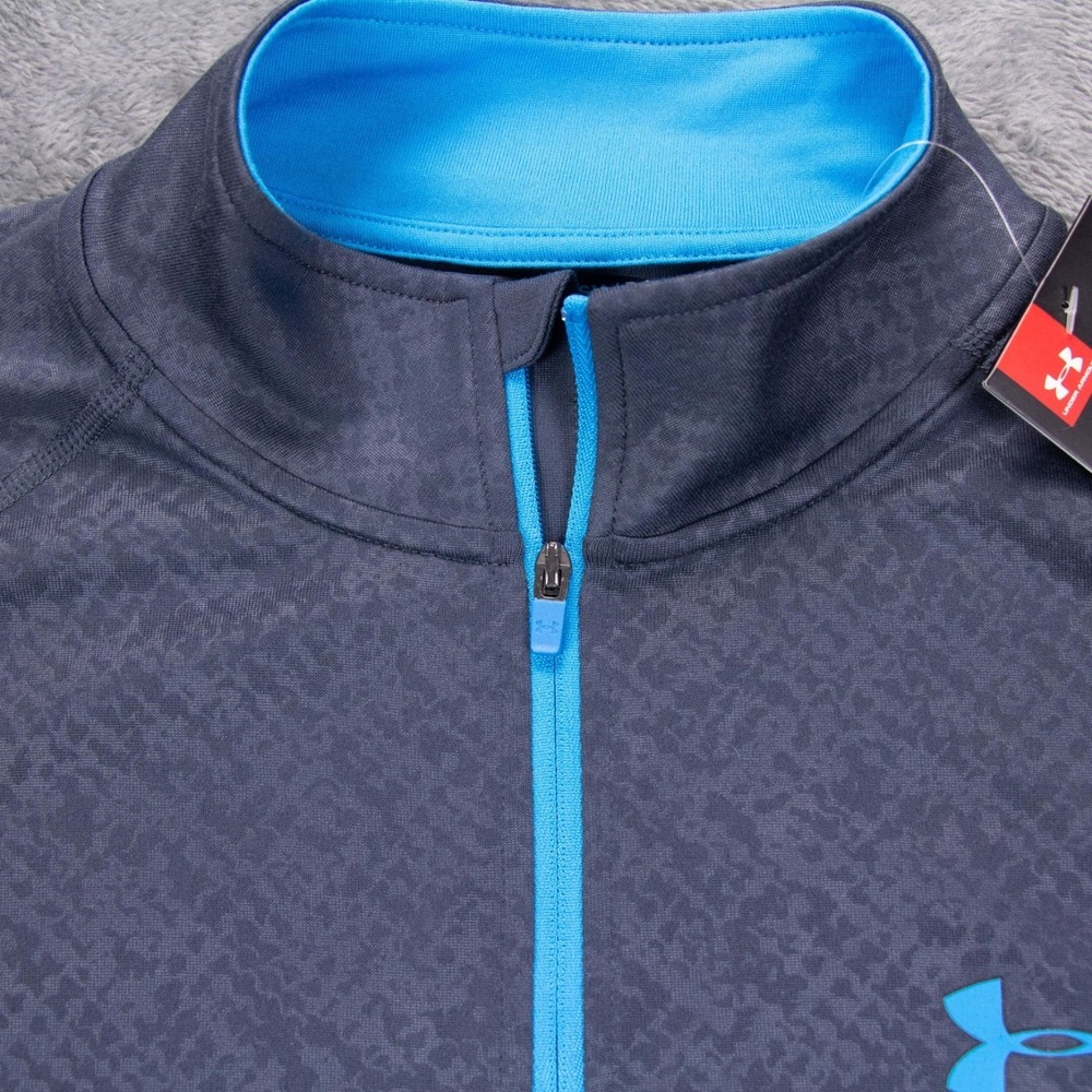NWT Under Armour Mens S Heat Gear 1/4 Zip Pullover Shirt Gray LS Lightweight - Picture 5 of 13